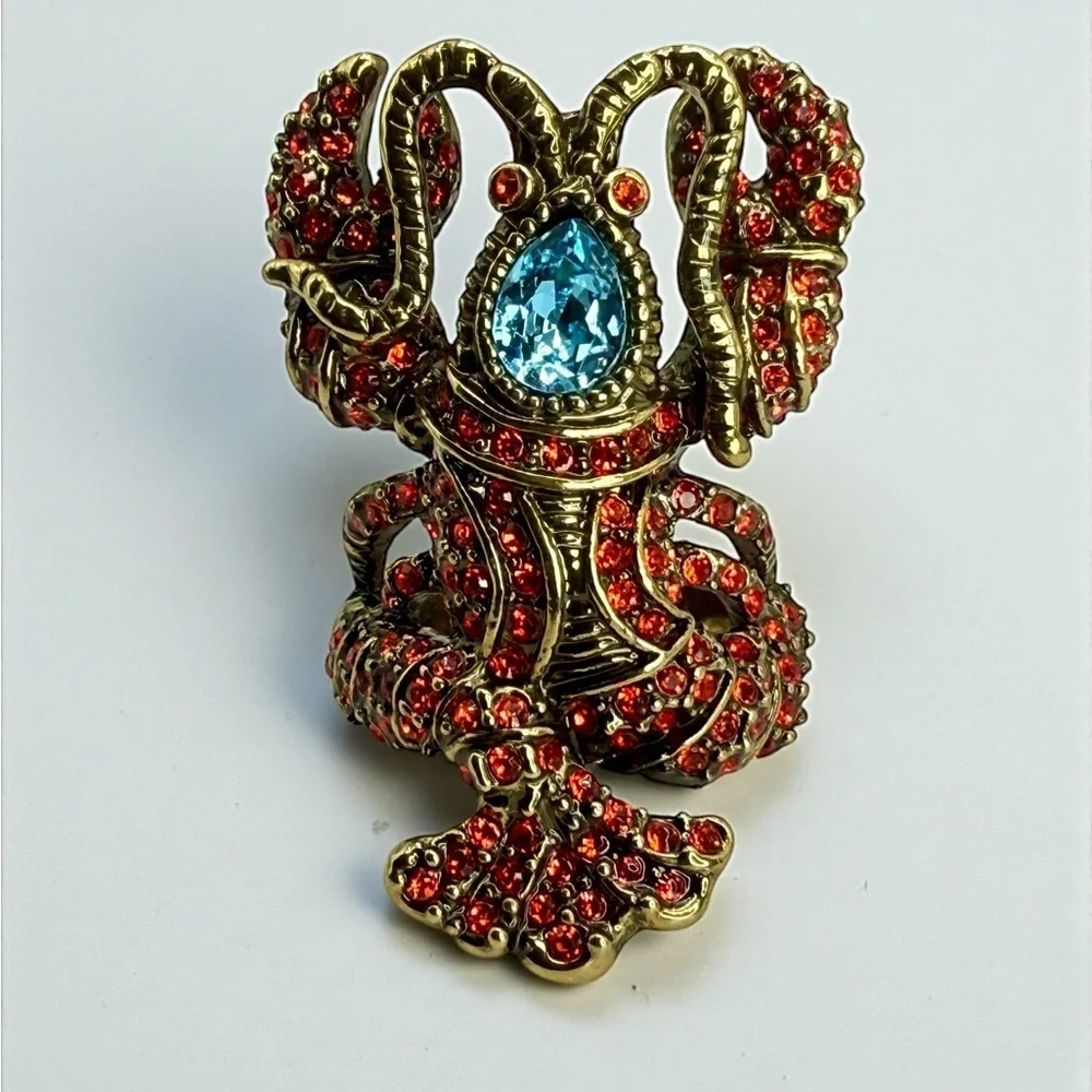 Authentic Heidi Daus “Lobster Tales” Crystal Lobster Ring – Size 8 Swarovski EUC - Picture 4 of 17